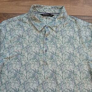 7 Diamonds‎ Polo Mens Medium Blue Golf Concrete Jungle Performance Stretch Flex